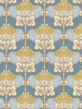 John Lewis Dora Cotton Lawn Heritage Fabric, Lemon/Blue