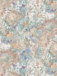 John Lewis Petunia Abstract Floral Fabric, Pastel Blue