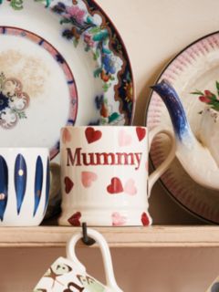 Emma Bridgewater Pink Hearts 'Mummy' Half Pint Mug, 300ml, Pink