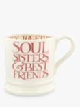 Emma Bridgewater Pink Toast 'Soul Sisters & Best Friends' Half Pint Mug, 300ml, Pink