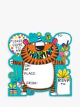 Rachel Ellen Tiger Party Invitations, Pack of 8, Blue/Multi