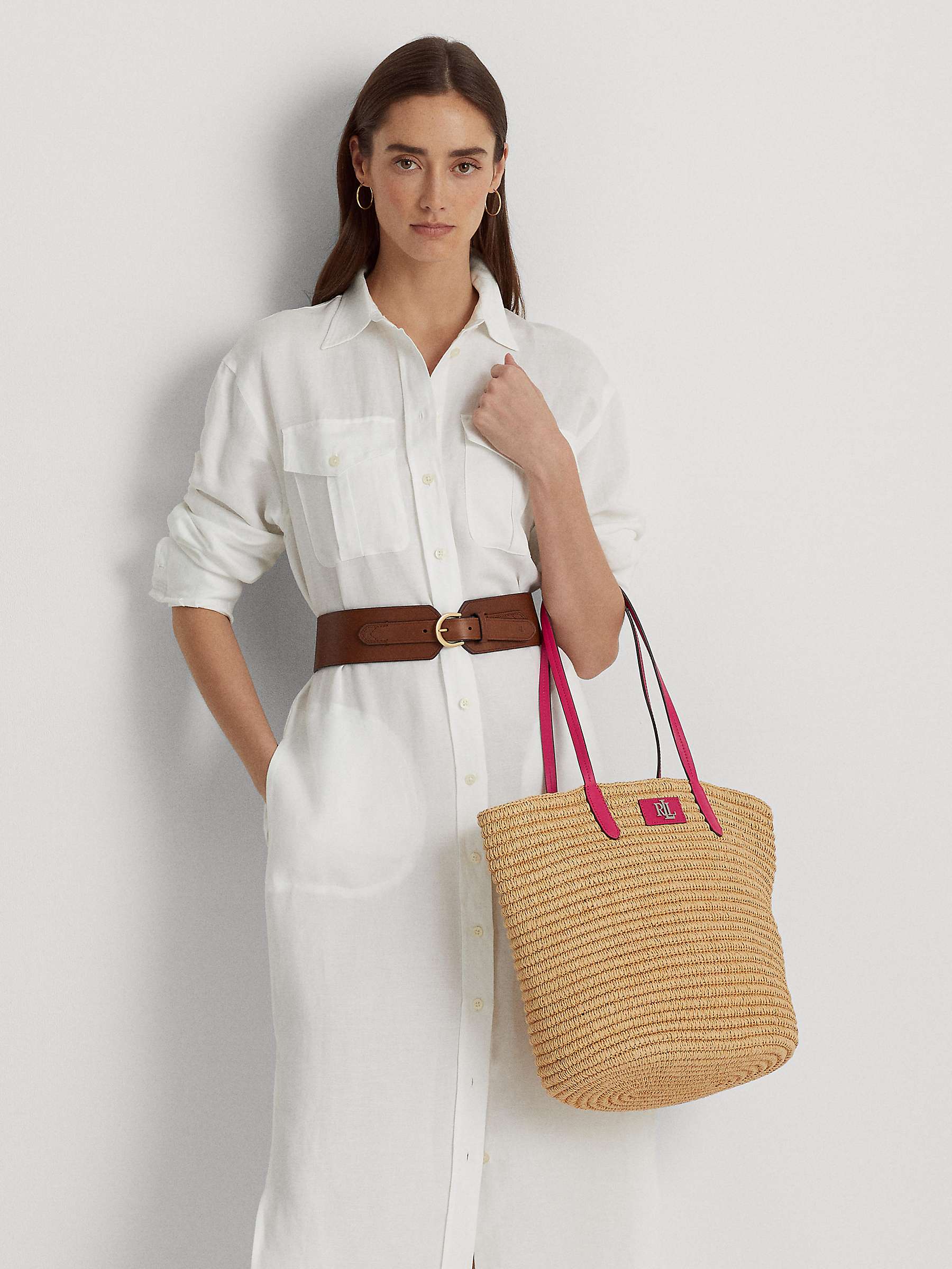 Buy Lauren Ralph Lauren Brie Straw Tote Bag with Pouch Online at johnlewis.com