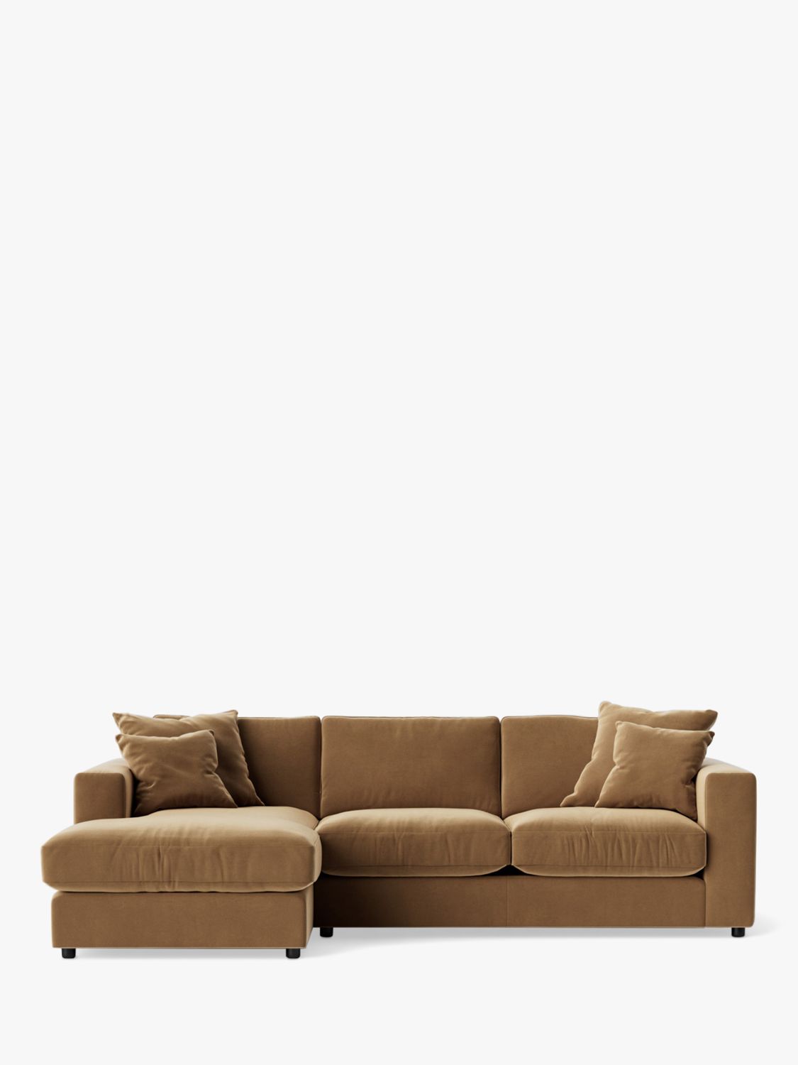 Althaea Range, Swoon Althaea Grand 4 Seater LHF Corner Sofa, Easy Velvet Biscuit