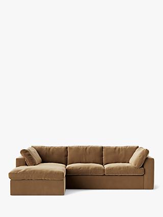 Seattle Range, Swoon Seattle Grand 4 Seater LHF Chaise End Sofa, Easy Velvet Biscuit