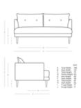 Swoon Kalmar Medium 2 Seater Sofa, Dark Leg, House Weave Chalk