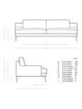 Swoon Almera Large 3 Seater Sofa, Metal Leg, House Weave Chalk