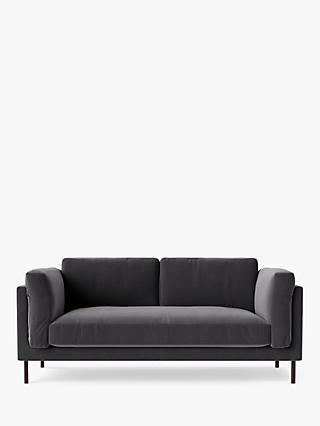 Munich Range, Swoon Munich Medium 2 Seater Sofa, Dark Leg, Easy Velvet Granite