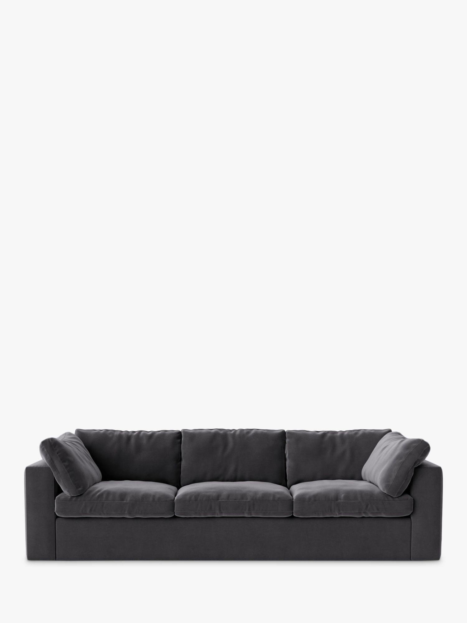 Seattle Range, Swoon Seattle Large 3 Seater Sofa, Easy Velvet Graphite