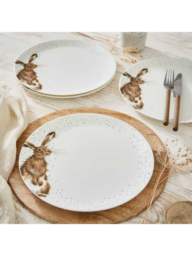 Wrendale Designs Hare Fine Bone China Dinner Plate, 26.6cm, White