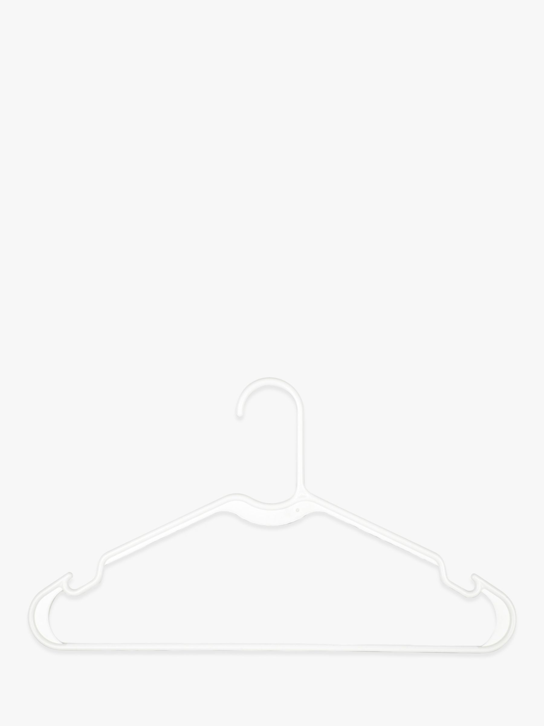 John Lewis Plastic Hangers, Pack of 10, White
