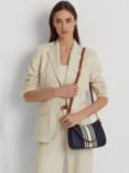Lauren Ralph Lauren Danni Stripe Leather Shoulder Bag