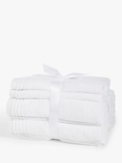 John Lewis Quick Dry 4 Piece Towel Bale White 2x Hand Towels