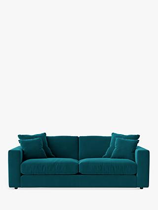 Althaea Range, Swoon Althaea Large 3 Seater Sofa, Easy Velvet Kingfisher