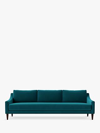 Turin Range, Swoon Turin Large 3 Seater Sofa, Easy Velvet Kingfisher