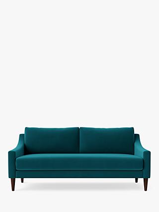 Turin Range, Swoon Turin Medium 2 Seater Sofa, Easy Velvet Kingfisher