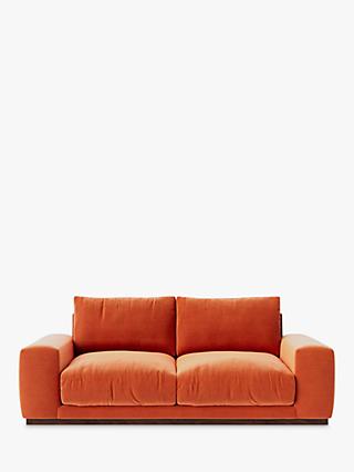 Denver Range, Swoon Denver Medium 2 Seater Sofa, Easy Velvet Burnt Orange