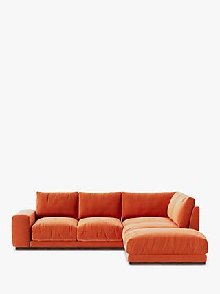 Denver Range, Swoon Denver Grand 4 Seater RHF Corner End Sofa, Easy Velvet Burnt Orange