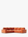 Swoon Denver Grand 5 Seater Corner Sofa, Easy Velvet Burnt Orange