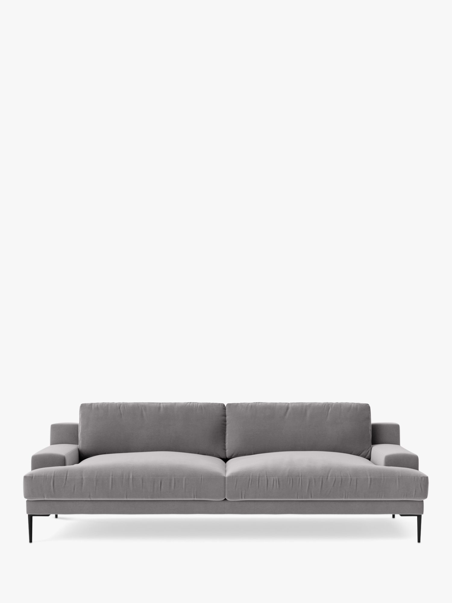 Almera Range, Swoon Almera Large 3 Seater Sofa, Metal Leg, Easy Velvet Silver