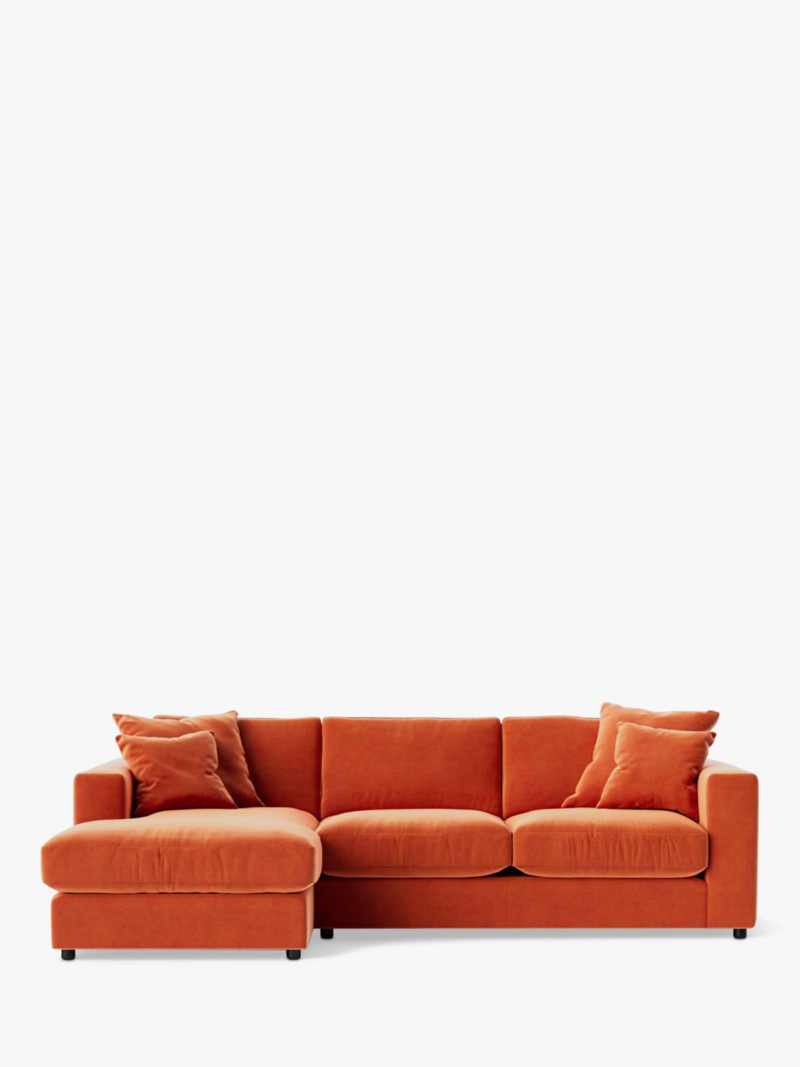 Althaea Range, Swoon Althaea Grand 4 Seater LHF Corner Sofa, Easy Velvet Burnt Orange