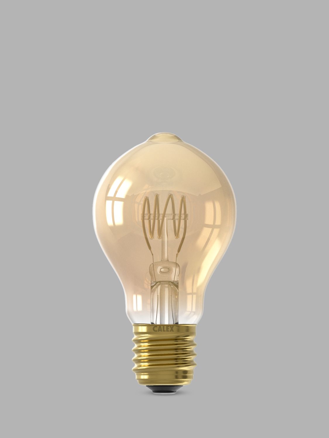 Photo of Calex 3.8w es led curly filament dimmable a60 bulb gold