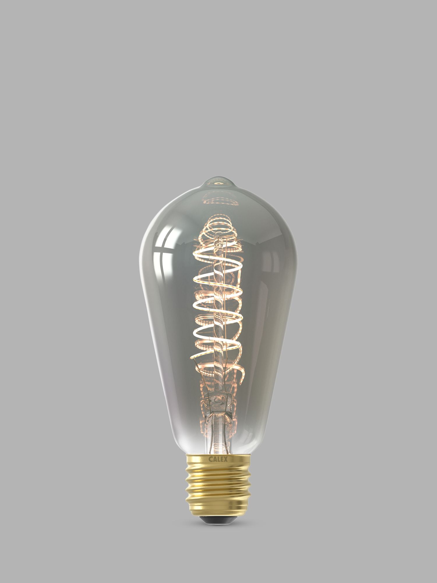 Calex 4W ES LED Curly Filament Dimmable Bulb, Titanium
