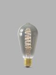 Calex 4W LED Curly Filament Dimmable ST64 Bulb, Titanium
