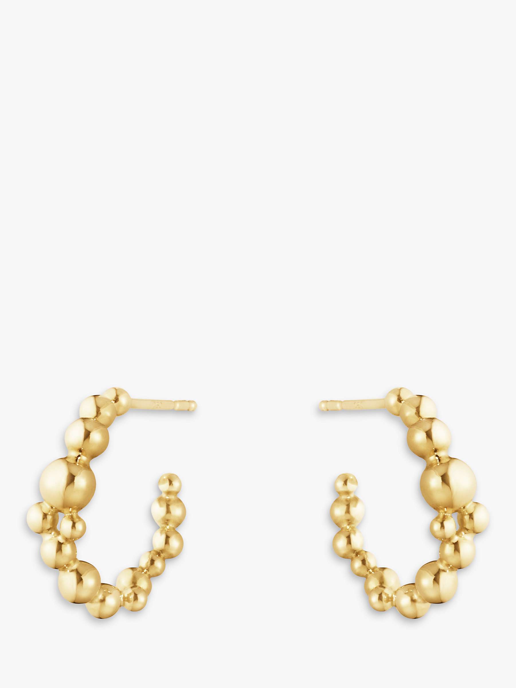 Buy Georg Jensen 18ct Yellow Gold Beaded Hoop Earrings, Gold Online at johnlewis.com