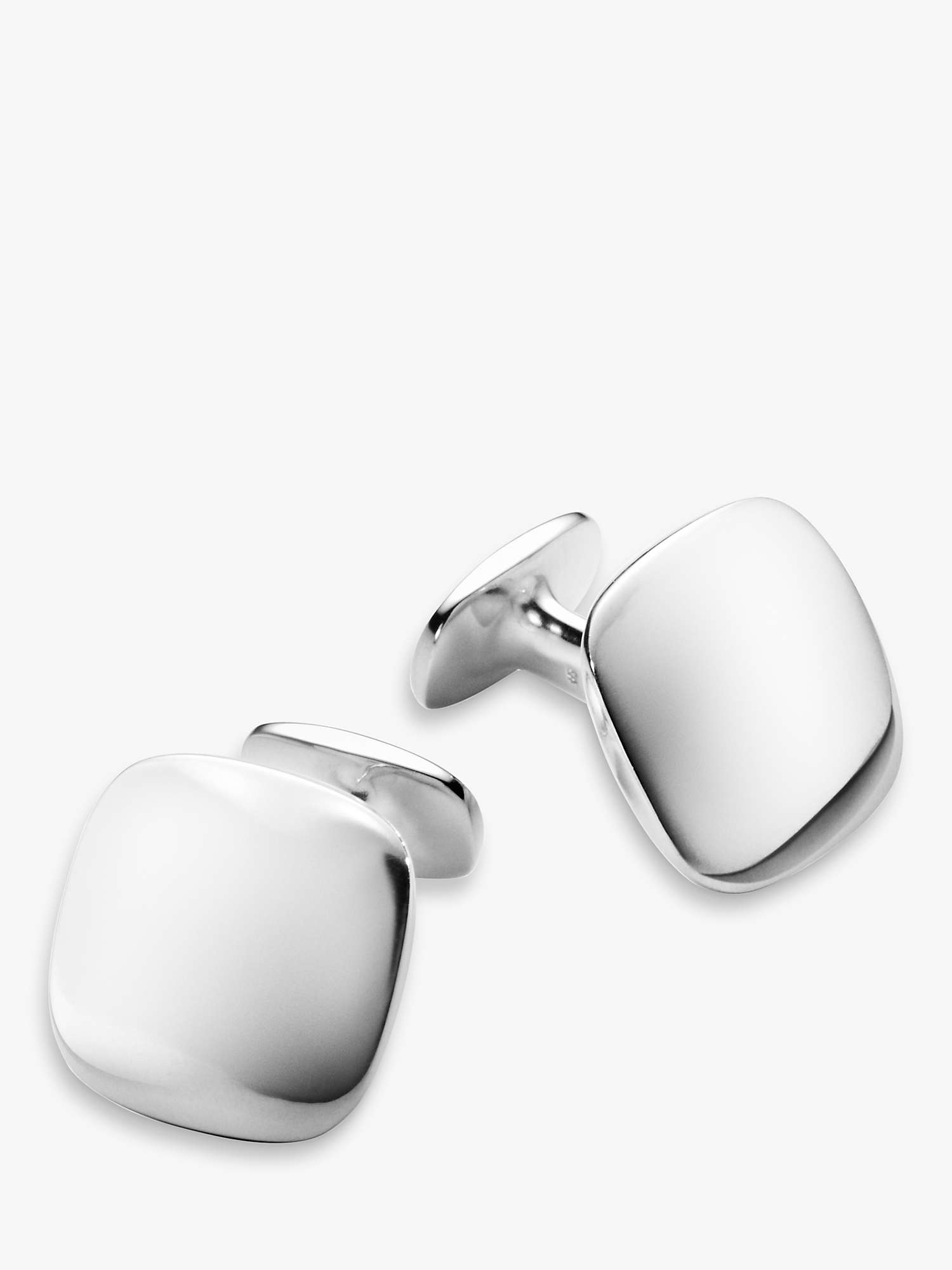 Buy Georg Jensen Rounded Square Cufflinks, Silver Online at johnlewis.com