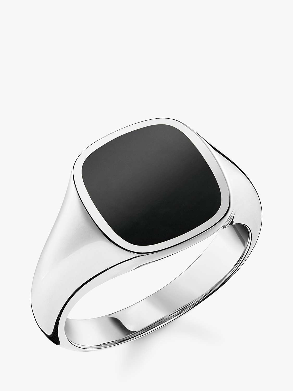 Buy THOMAS SABO Onyx Signet Ring, Black/Silver Online at johnlewis.com