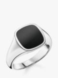 THOMAS SABO Onyx Signet Ring, Black/Silver
