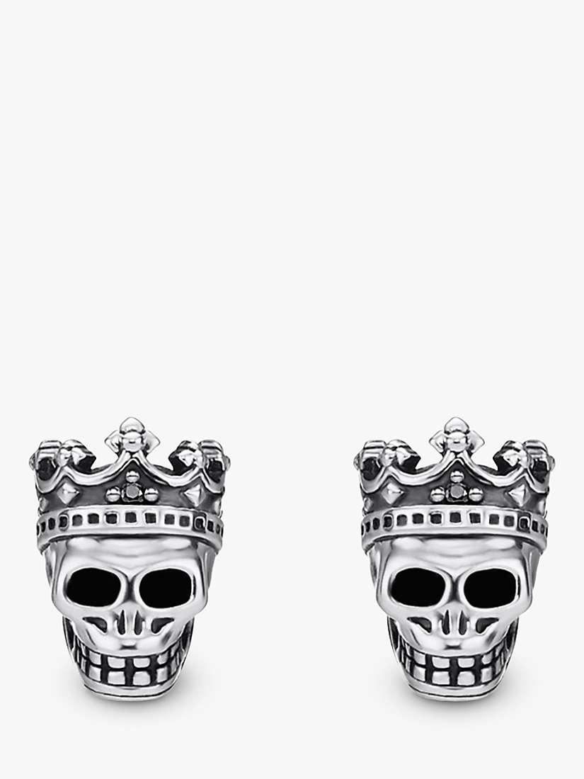 Buy THOMAS SABO Skull Crown Stud Earring, Black/Silver Online at johnlewis.com