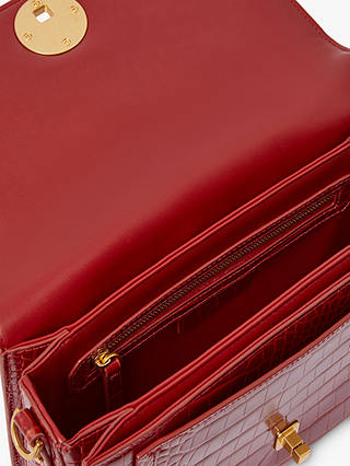 Jasper Conran Celia Multi Strap Leather Cross Body Bag, Red
