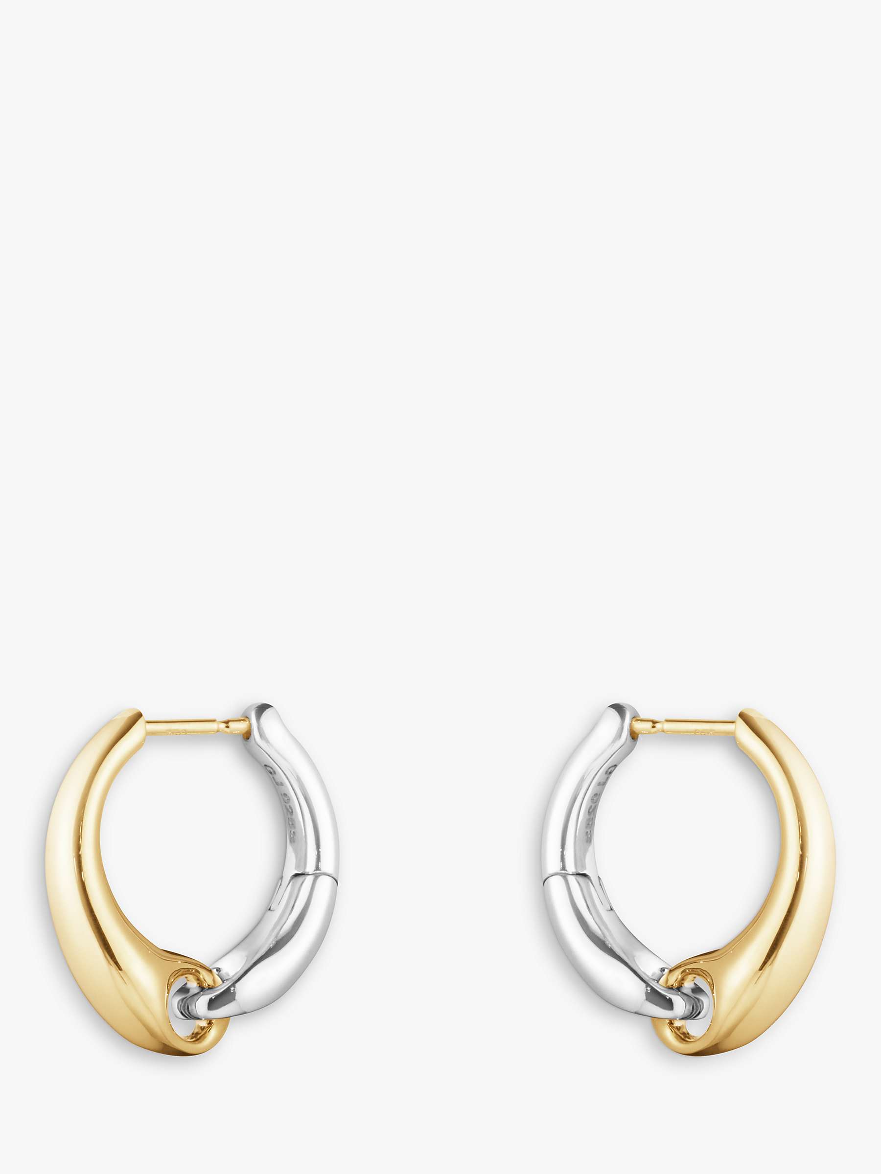 Buy Georg Jensen Organic Links 18ct Yellow Gold & Silver Two-Tone Hoop Earrings, Gold/Silver Online at johnlewis.com