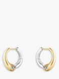 Georg Jensen Organic Links 18ct Yellow Gold & Silver Two-Tone Hoop Earrings, Gold/Silver