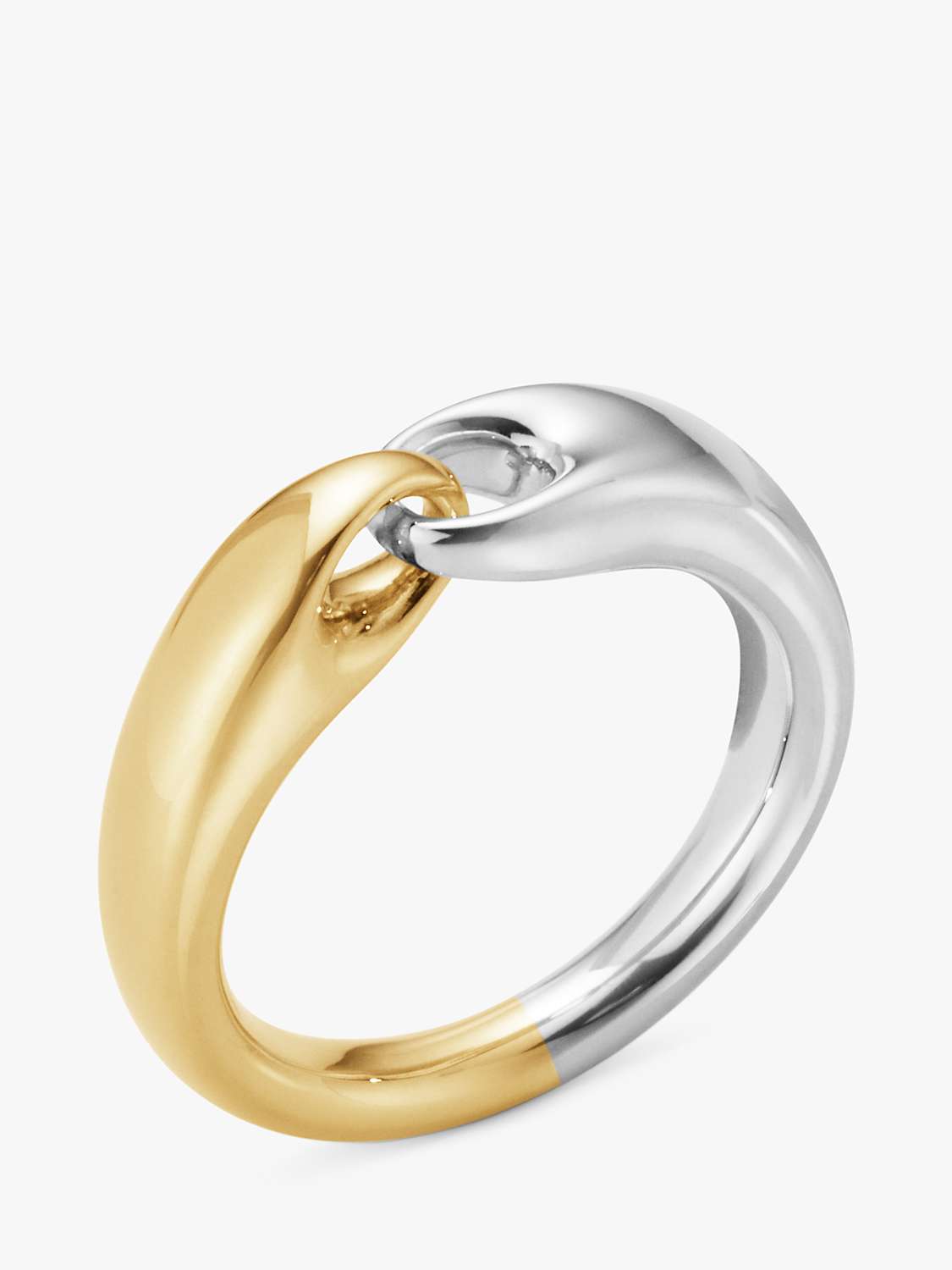Buy Georg Jensen Organic Links 18ct Yellow Gold & Silver Band Ring, Gold/Silver Online at johnlewis.com