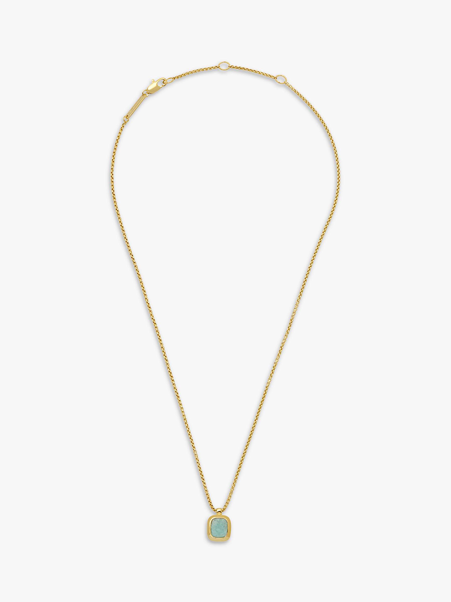 Buy Estella Bartlett Gemstone Square Pendant Necklace, Gold/Amazonite Online at johnlewis.com
