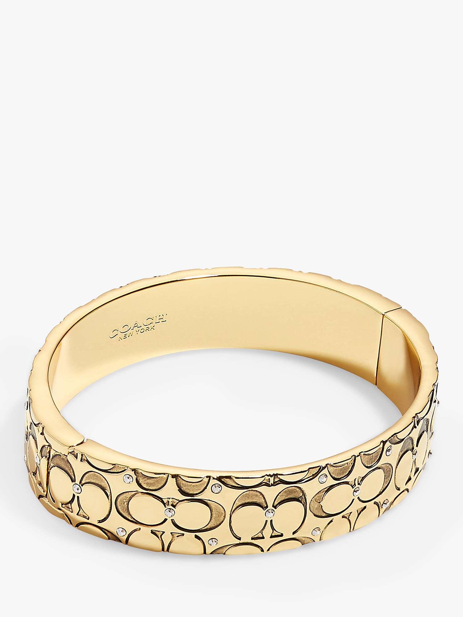 Buy Coach Hinged Engraved Signature C Crystal Bangle Online at johnlewis.com