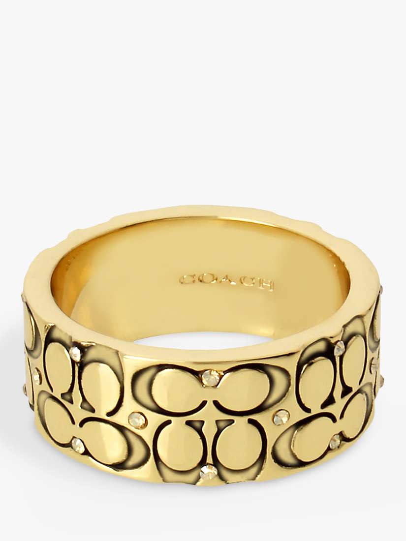 Buy Coach Engraved Signature C Crystal Ring, Golden Shadow Online at johnlewis.com