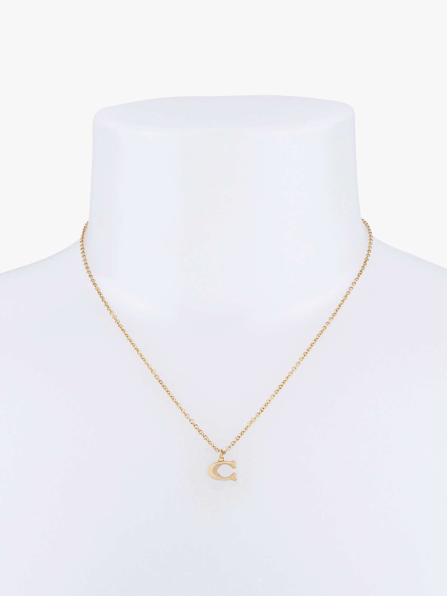 Buy Coach Signature C Pendant Necklace, Gold Online at johnlewis.com