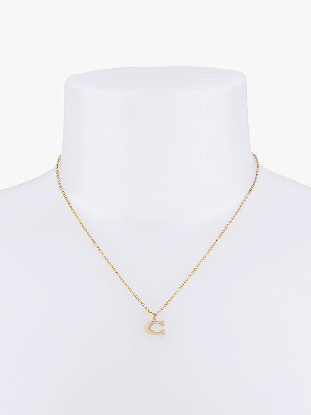 Coach Signature C Pendant Necklace, Gold