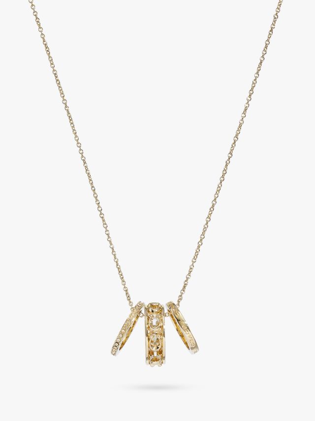 Coach Triple Ring Pendant Necklace, Gold