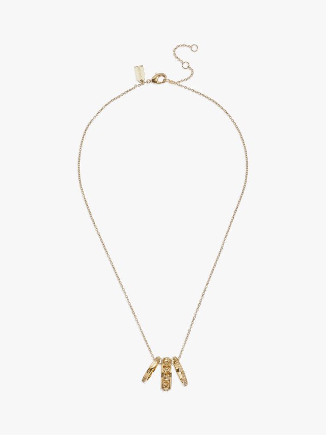 Coach Triple Ring Pendant Necklace, Gold