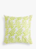 John Lewis Seaweed Print Cushion, Yellow/White