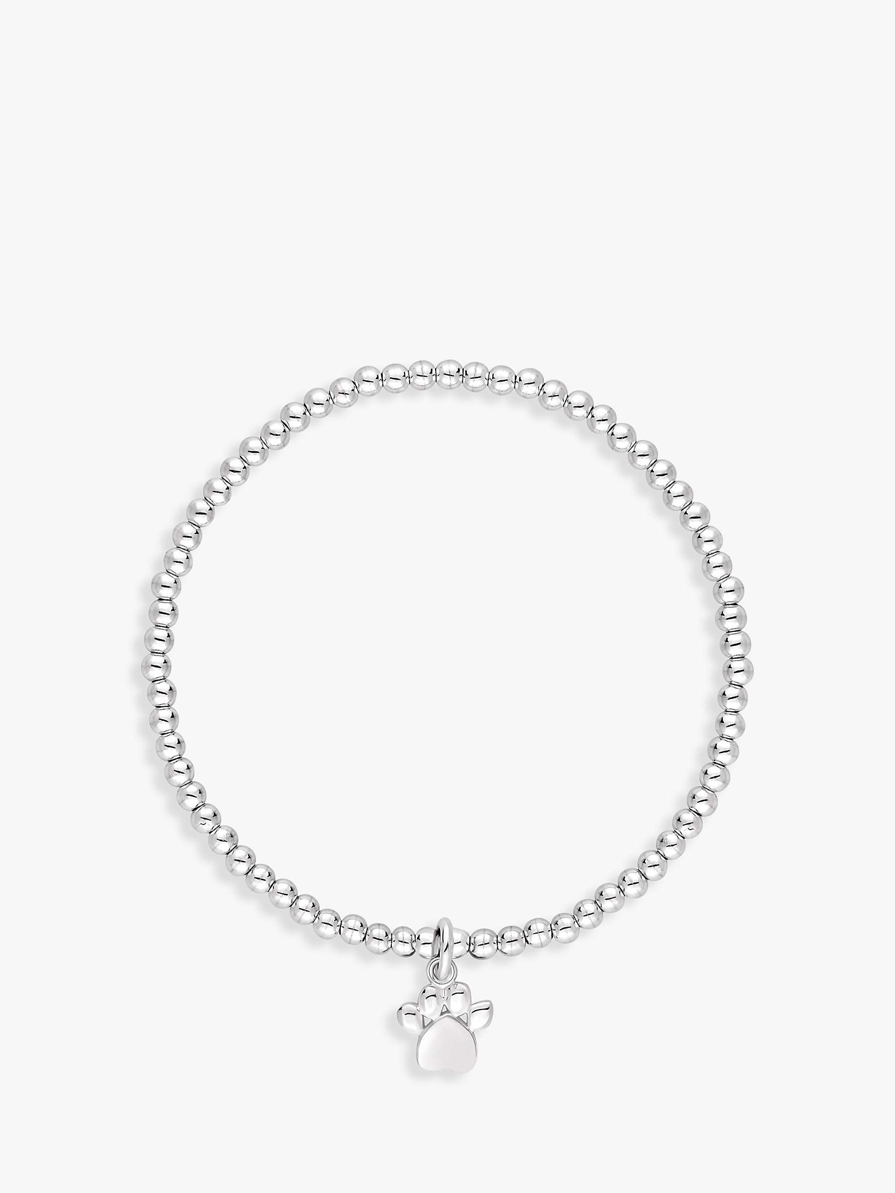 Buy Simply Silver Paw Charm Beaded Stretch Bracelet, Silver Online at johnlewis.com