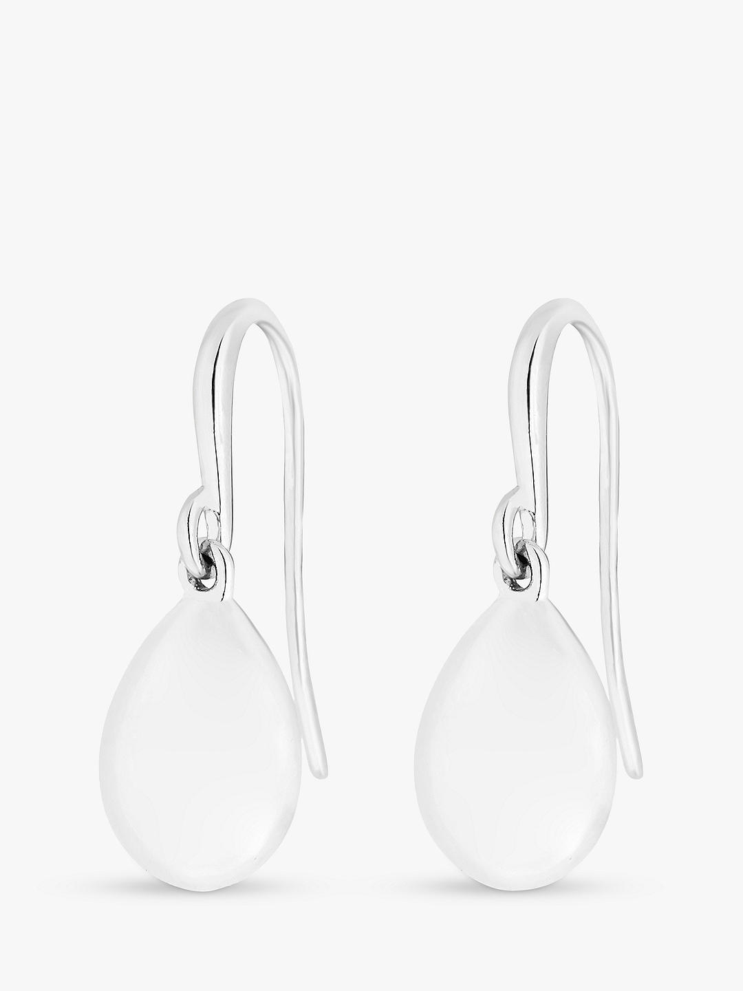 Simply Silver Sterling Silver 925 Polished Pear Bead Drop Earrings, Silver