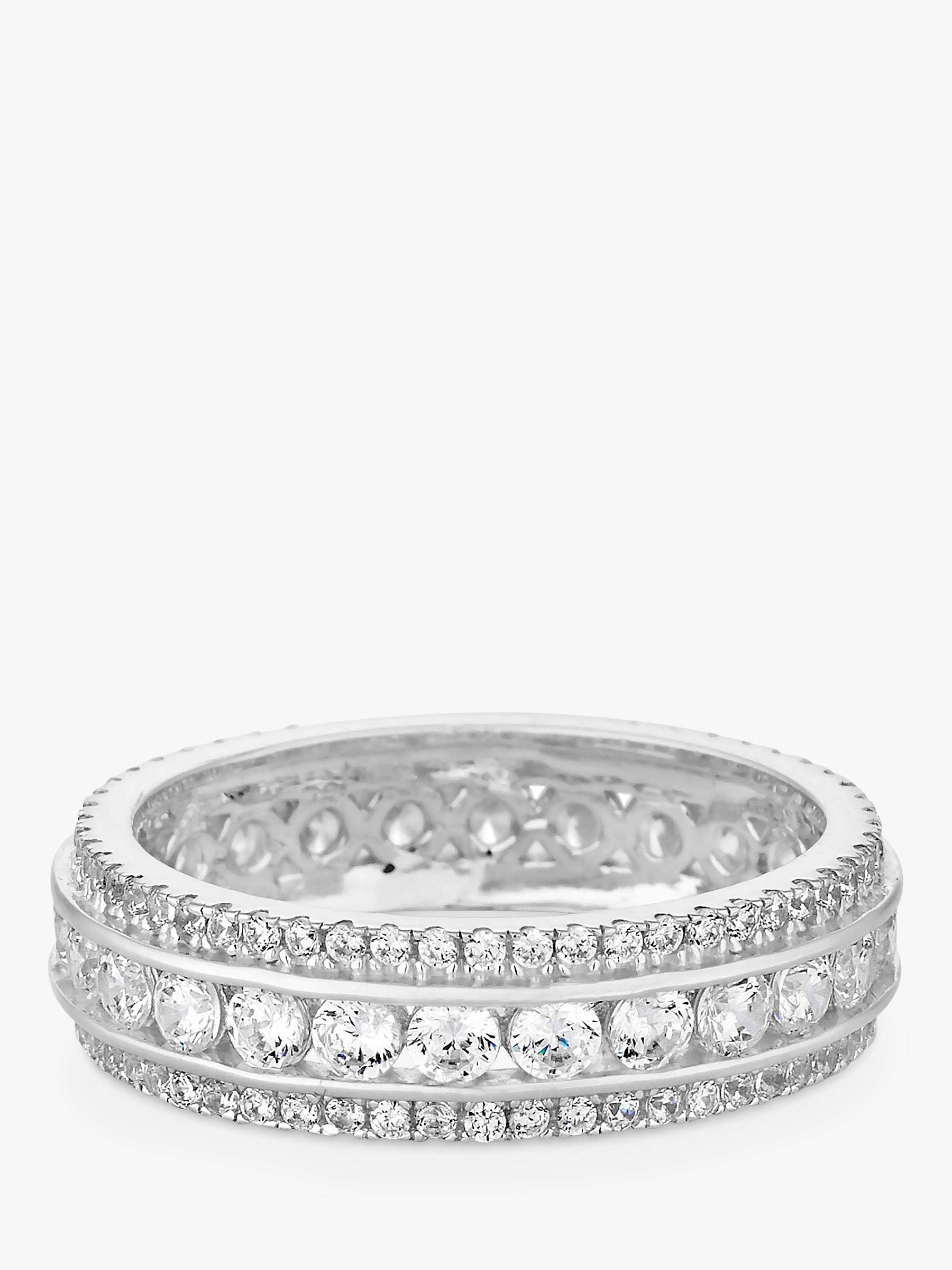 Buy Simply Silver Triple Row Cubic Zirconia Band Ring, Silver Online at johnlewis.com