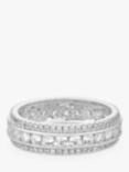 Simply Silver Triple Row Cubic Zirconia Band Ring, Silver