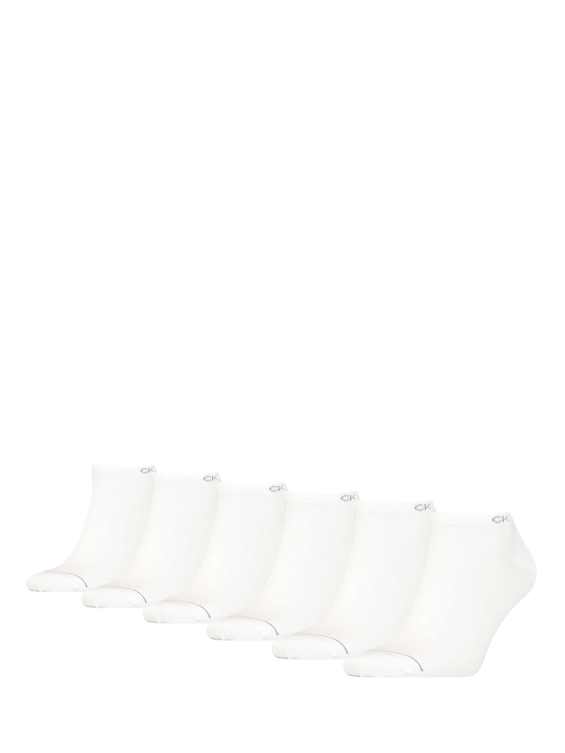 Buy Calvin Klein Logo Ankle Socks, One Size, Pack of 6, 002 White Online at johnlewis.com