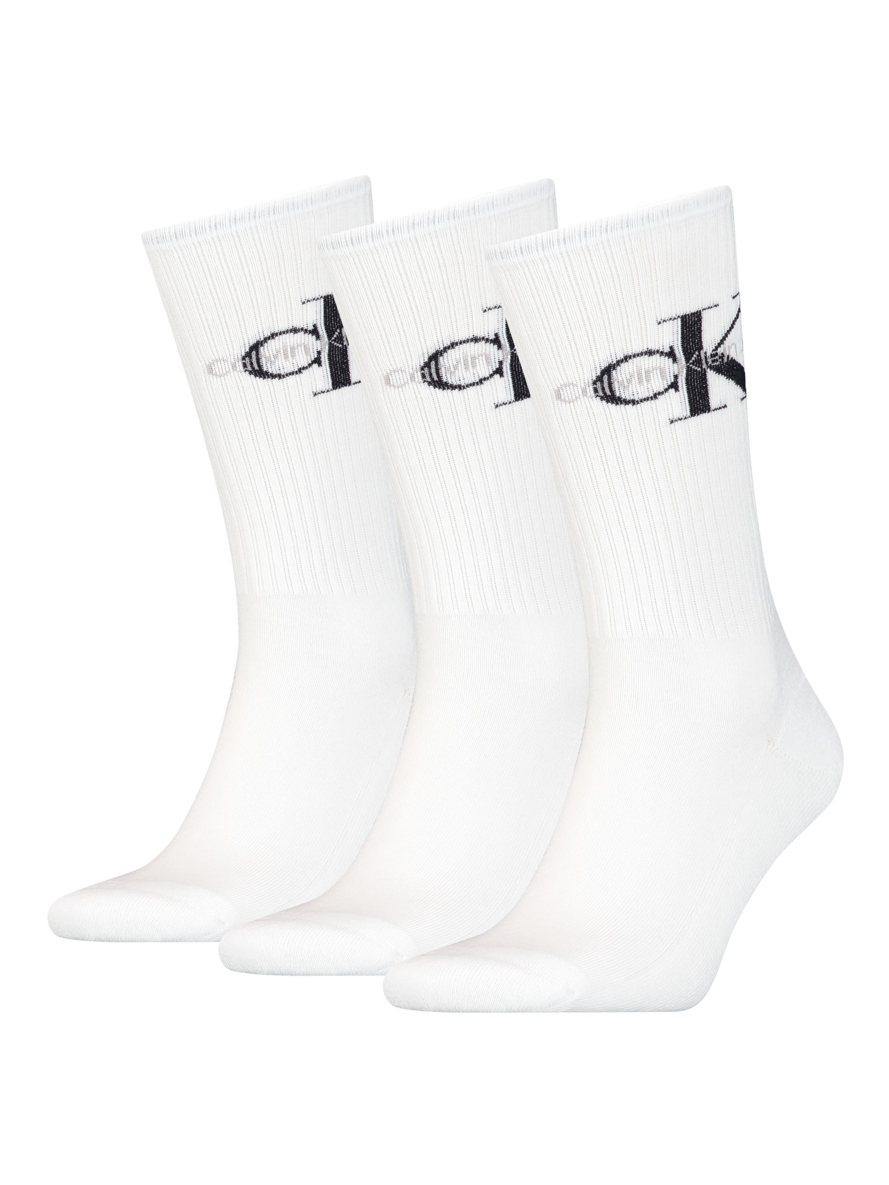 Calvin Klein Jeans Desmond Logo Socks, One Size, Pack of 3, 001 White at  John Lewis & Partners